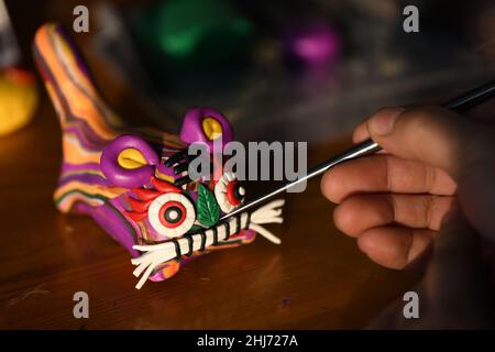 Yakeshi, Yakeshi, Cina. 27th Jan 2022. Il 24 gennaio 2022, gli artisti Yakeshi nella Mongolia interna crearono opere d'arte con elementi tigre per celebrare il Festival di Primavera dell'anno della tigre. (Credit Image: © SIPA Asia via ZUMA Press Wire) Foto Stock