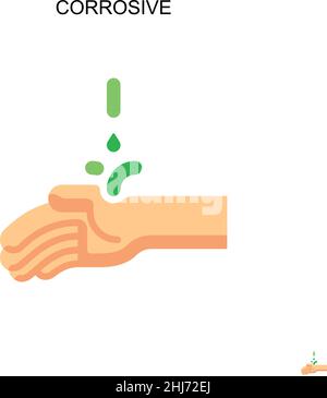 Icona vettore semplice corrosiva. Modello di disegno del simbolo di illustrazione per l'elemento dell'interfaccia utente mobile Web. Illustrazione Vettoriale