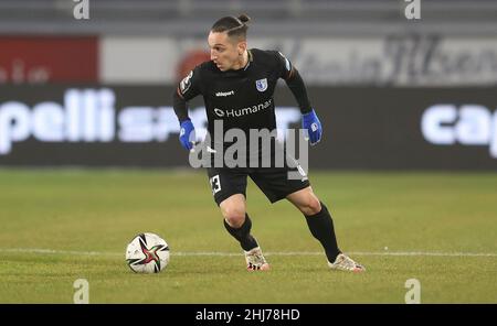 Duisburg, Germania. 26th Jan, 2022. Primo: 01/26/2022 football: Calcio: 3rd Bundesliga, stagione 2021/2022 MSV Duisburg - 1.FC Magdeburg 0:5 azione individuale, Atik l Bar±s, FCM/dpa/Alamy Live News Foto Stock