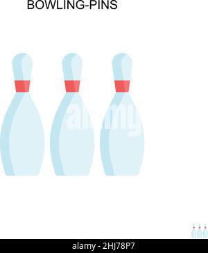 Bowling-Pins semplice icona vettoriale. Modello di disegno del simbolo di illustrazione per l'elemento dell'interfaccia utente mobile Web. Illustrazione Vettoriale