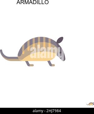 Armadillo semplice vettore icona. Modello di disegno del simbolo di illustrazione per l'elemento dell'interfaccia utente mobile Web. Illustrazione Vettoriale