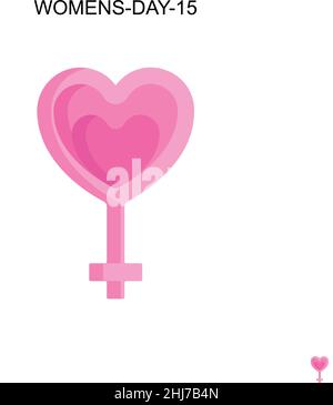 Womens-Day-15 semplice icona vettoriale. Modello di disegno del simbolo di illustrazione per l'elemento dell'interfaccia utente mobile Web. Illustrazione Vettoriale