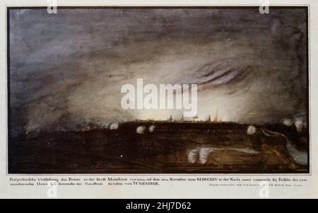 Szoets Andreas Mannheim Gesamtansicht Brand 1795. Foto Stock