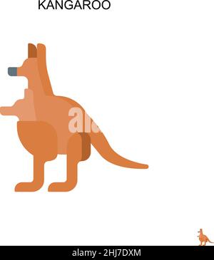 Kangaroo semplice vettore icona. Modello di disegno del simbolo di illustrazione per l'elemento dell'interfaccia utente mobile Web. Illustrazione Vettoriale