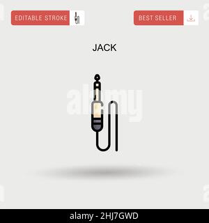 Icona vettore semplice jack. Illustrazione Vettoriale