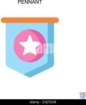 Pennant icona vettoriale semplice. Modello di disegno del simbolo di illustrazione per l'elemento dell'interfaccia utente mobile Web. Illustrazione Vettoriale