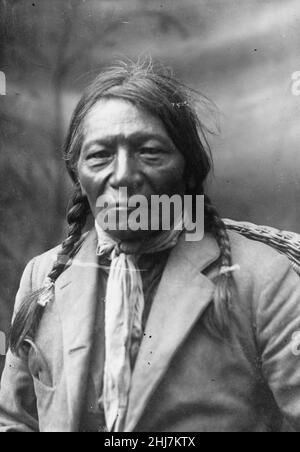 Native american Chief White Crow - Samuels & Mays, Meeker, Colorado. C 1902. Ute indiano. Foto Stock