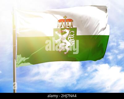 Flagpole con bandiera della Stiria. Foto Stock