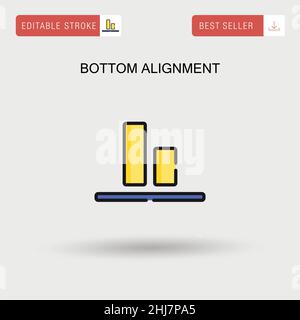 Icona vettore semplice allineamento inferiore. Illustrazione Vettoriale