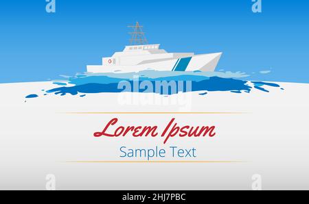 Poster marino concetto, scheda, banner, sfondo design. EPS 10. Illustrazione Vettoriale