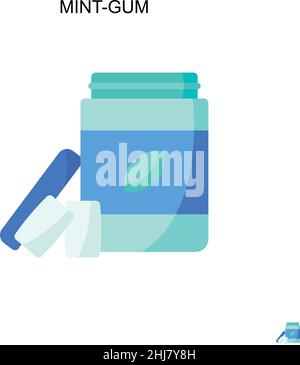 Icona vettore semplice Mint-Gum. Modello di disegno del simbolo di illustrazione per l'elemento dell'interfaccia utente mobile Web. Illustrazione Vettoriale