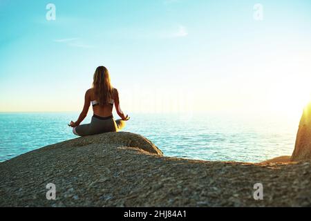 La meditazione è appesa fuori con la vostra anima Foto Stock
