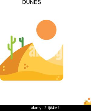 Dunes semplice vettore icona. Modello di disegno del simbolo di illustrazione per l'elemento dell'interfaccia utente mobile Web. Illustrazione Vettoriale