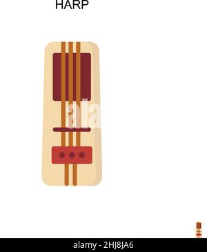 Icona vettore semplice HARP. Modello di disegno del simbolo di illustrazione per l'elemento dell'interfaccia utente mobile Web. Illustrazione Vettoriale