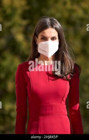 Madrid, Spagna. 27th Jan 2022. REGINA LETIZIA di Spagna durante la cerimonia dell'edizione 13th del Premio 'Luis Carandella' al Palazzo del Senato di Madrid, Spagna. (Credit Image: © Jack Abuin/ZUMA Press Wire) Foto Stock