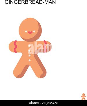 Icona vettoriale semplice di Gingerbread-man. Modello di disegno del simbolo di illustrazione per l'elemento dell'interfaccia utente mobile Web. Illustrazione Vettoriale