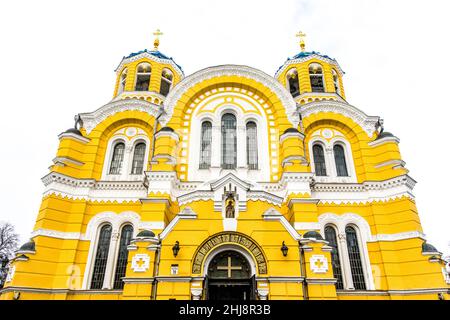 Esterno della cattedrale di San Volodymyr a Kiev, Ucraina, Europa dell'Est Foto Stock