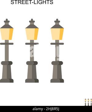 Illuminazione stradale semplice icona vettoriale. Modello di disegno del simbolo di illustrazione per l'elemento dell'interfaccia utente mobile Web. Illustrazione Vettoriale