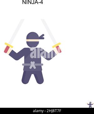 Ninja-4 semplice icona vettoriale. Modello di disegno del simbolo di illustrazione per l'elemento dell'interfaccia utente mobile Web. Illustrazione Vettoriale