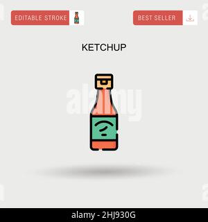 Ketchup semplice vettore icona. Illustrazione Vettoriale