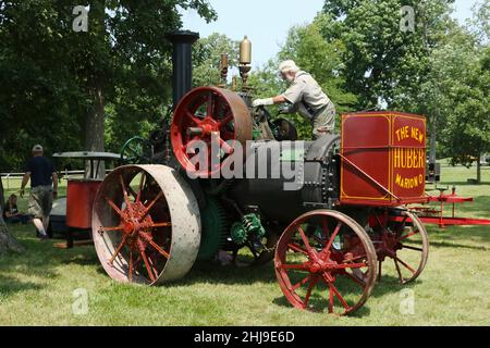 Motore a vapore numero di trattore 11537. Huber. Il nuovo Huber. Marion, Ohio, Stati Uniti. Visto alla riunione annuale 72th. 15, 16, 17, 18, 2021 luglio. Miami Valley Ste Foto Stock