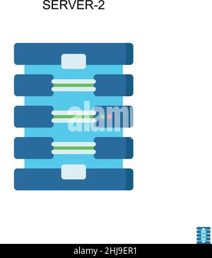 Server-2 icona vettore semplice. Modello di disegno del simbolo di illustrazione per l'elemento dell'interfaccia utente mobile Web. Illustrazione Vettoriale