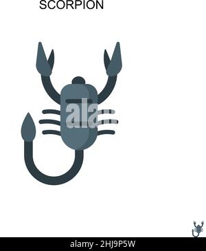 Icona vettore semplice Scorpion. Modello di disegno del simbolo di illustrazione per l'elemento dell'interfaccia utente mobile Web. Illustrazione Vettoriale