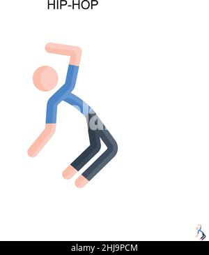 Icona vettore semplice hip-hop. Modello di disegno del simbolo di illustrazione per l'elemento dell'interfaccia utente mobile Web. Illustrazione Vettoriale