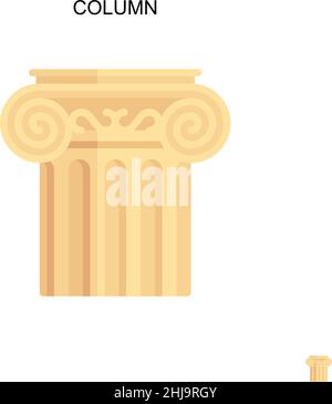 Icona vettore semplice a colonna. Modello di disegno del simbolo di illustrazione per l'elemento dell'interfaccia utente mobile Web. Illustrazione Vettoriale