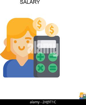 Icona del vettore stipendio semplice. Modello di disegno del simbolo di illustrazione per l'elemento dell'interfaccia utente mobile Web. Illustrazione Vettoriale