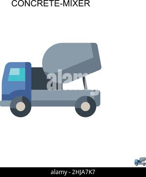 Icona vettoriale semplice di calcestruzzo-miscelatore. Modello di disegno del simbolo di illustrazione per l'elemento dell'interfaccia utente mobile Web. Illustrazione Vettoriale