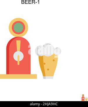 Beer-1 icona vettoriale semplice. Modello di disegno del simbolo di illustrazione per l'elemento dell'interfaccia utente mobile Web. Illustrazione Vettoriale