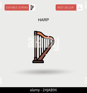 Icona vettore semplice HARP. Illustrazione Vettoriale