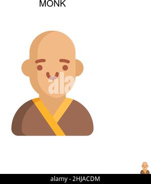 Icona monk Simple Vector. Modello di disegno del simbolo di illustrazione per l'elemento dell'interfaccia utente mobile Web. Illustrazione Vettoriale