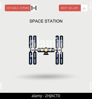 Icona vettore semplice della stazione spaziale. Illustrazione Vettoriale