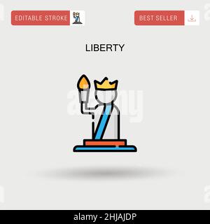 Icona vettore semplice Liberty. Illustrazione Vettoriale