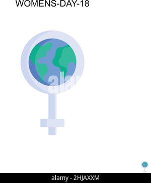 Womens-Day-18 semplice icona vettoriale. Modello di disegno del simbolo di illustrazione per l'elemento dell'interfaccia utente mobile Web. Illustrazione Vettoriale