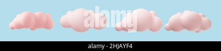 3d nuvole semplici realistiche Illustrazione Vettoriale