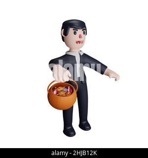 3d rendering di dracula trick o trattare con halloween concetto Foto Stock