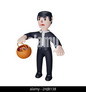 3d rendering di dracula trick o trattare con halloween concetto Foto Stock