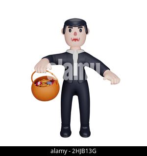 3d rendering di dracula trick o trattare con halloween concetto Foto Stock