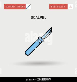 Icona vettore semplice bisturi. Illustrazione Vettoriale