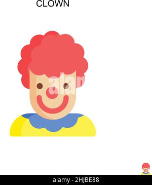 Icona del vettore clown Simple. Modello di disegno del simbolo di illustrazione per l'elemento dell'interfaccia utente mobile Web. Illustrazione Vettoriale