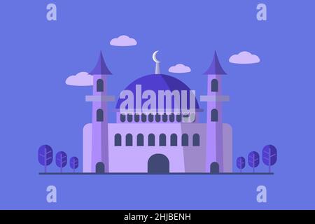 Illustrazione vettoriale della moschea grafica nel mese di Ramadan Illustrazione Vettoriale