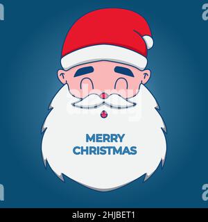 Illustrazioni vettoriali di personaggi santa che celebrano il natale. illustrazione piatta ho ho ho ho Illustrazione Vettoriale