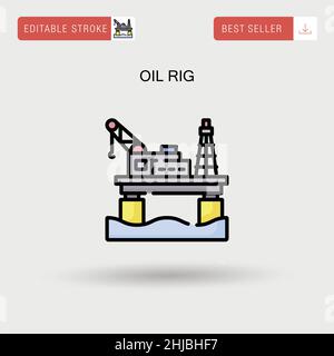 Icona vettore semplice del carro di perforazione dell'olio. Illustrazione Vettoriale