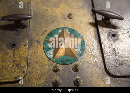 Gobosei Insignia su un carro armato giapponese di tipo 95 ha-Go. Bovington Tank Museum, Dorset Regno Unito Foto Stock