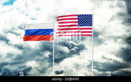 I negoziati tra Usa e Russia hanno prodotto pochi progressi nel diffondere le tensioni ucraine Foto Stock