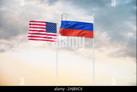 I negoziati tra Usa e Russia hanno prodotto pochi progressi nel diffondere le tensioni ucraine Foto Stock