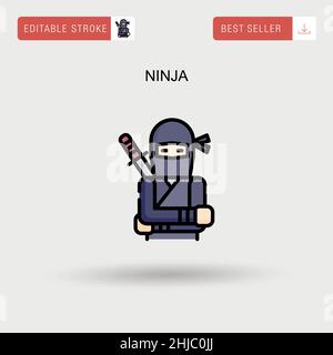 Ninja semplice icona vettoriale. Illustrazione Vettoriale